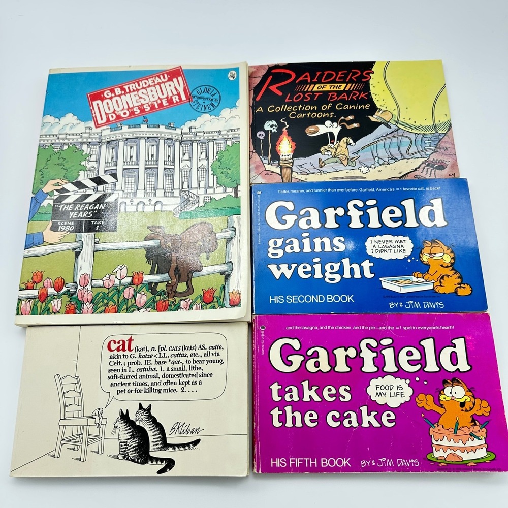 Doonesbury, Raiders of the Lost Bark, Kliban, Garfield Comic‎ Books Lot of 5